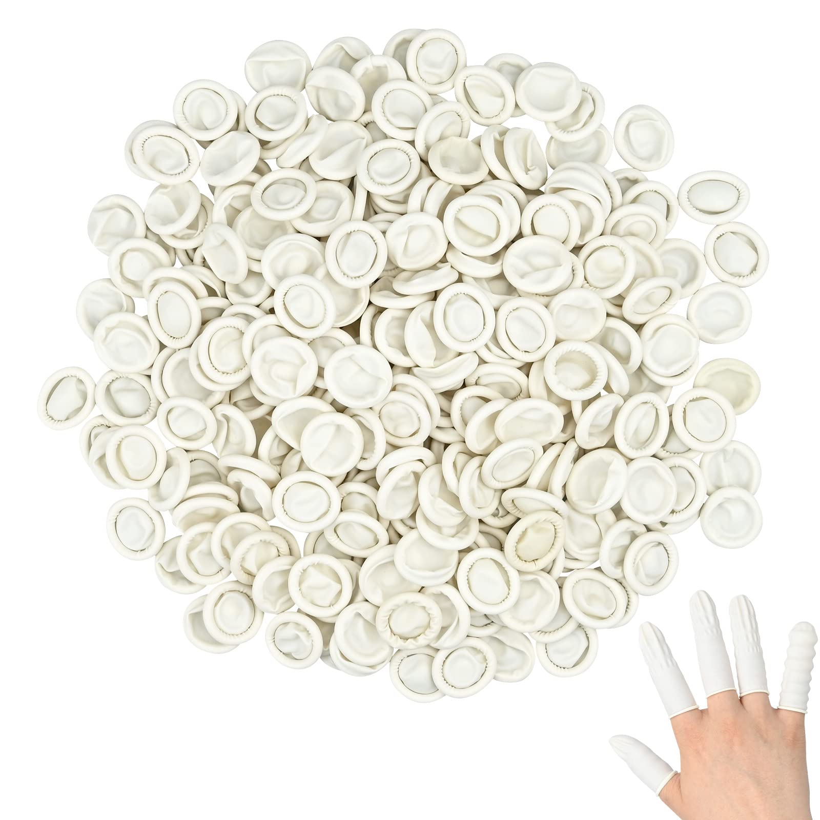 YancLife 300 Stück Latex Fingerlinge, Fingerschutz Wasserdicht Fingerlinge Daumenschutz, Fingerhülsen, Fingerverbände Finger Schutzkappe für Tattoo Schönheit Reinigung Schmuck Elektronische Reparatur