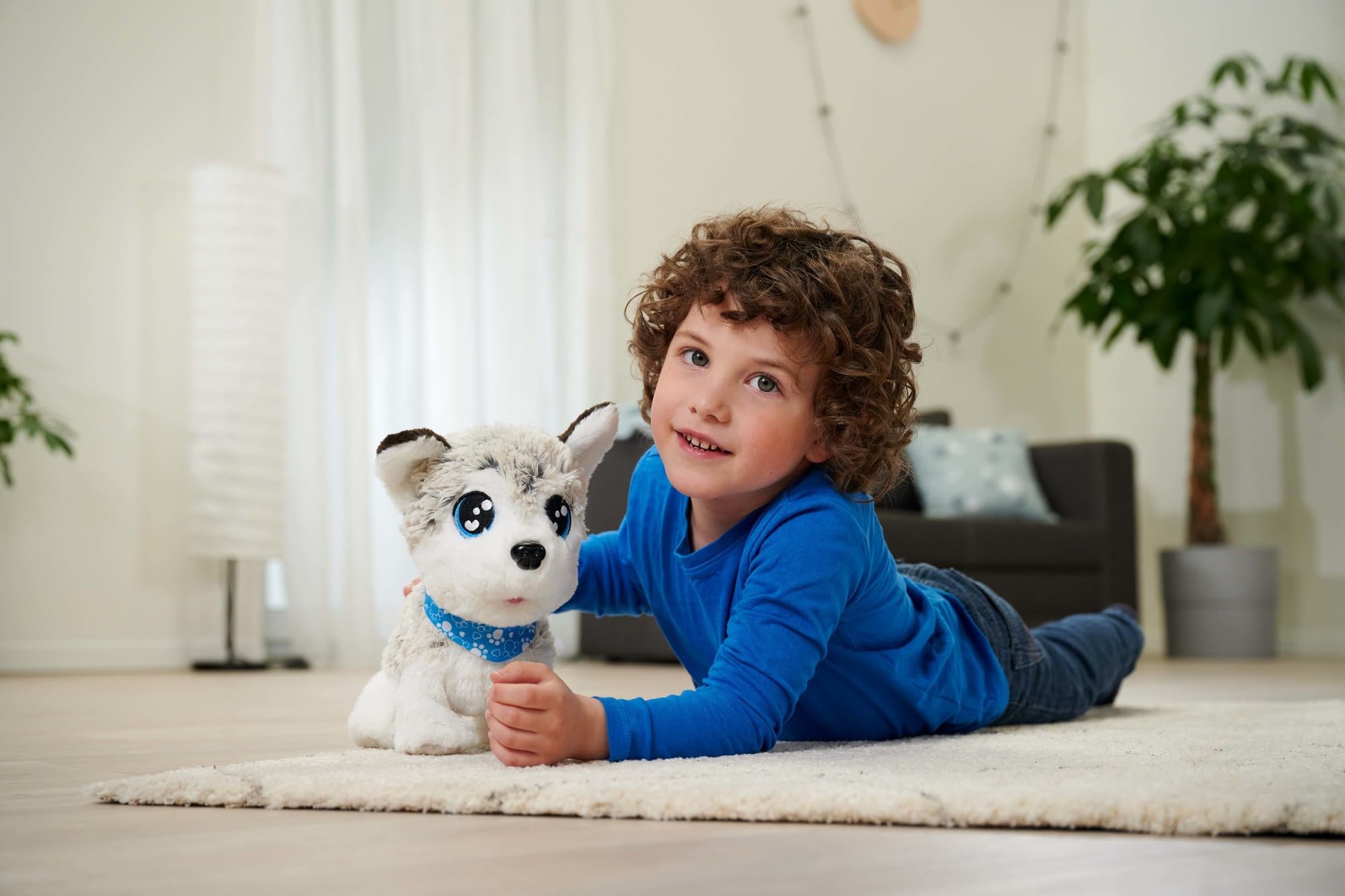 Simba Chichi Love Happy Husky 105890050 - Perro de Juguete Interactivo para niños a Partir de 3 años, con Control de Voz alemán (12 Funciones) y Sonido, Incluye Pilas