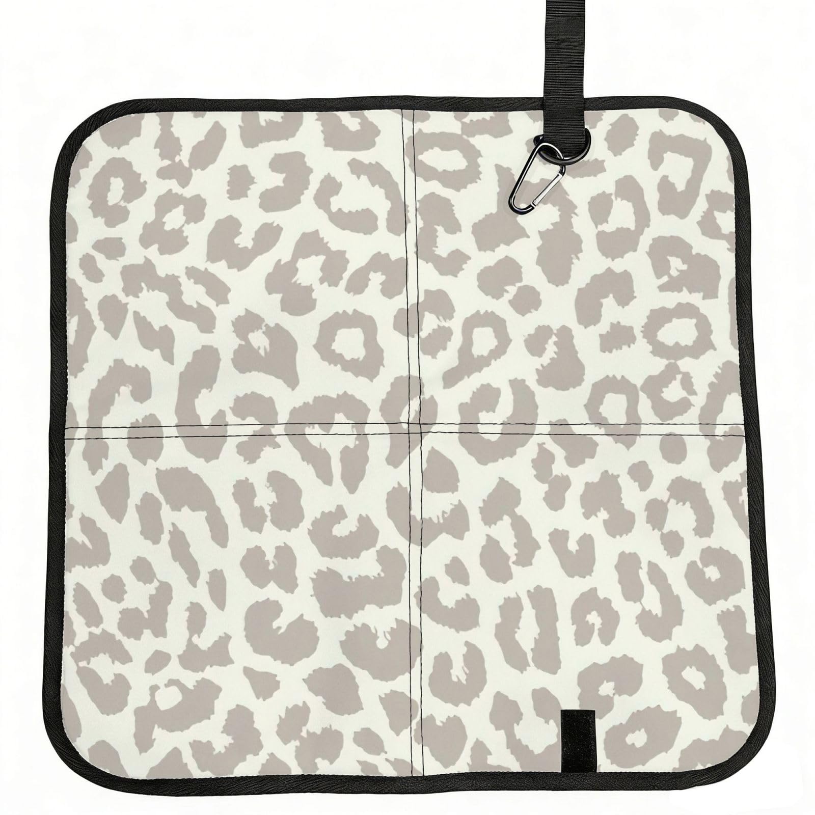 eeprty Brown Pattern Leopard Printed Portable Seat Cushion Strap, Foldable Pad for Stadium Bleachers Hiking Travel