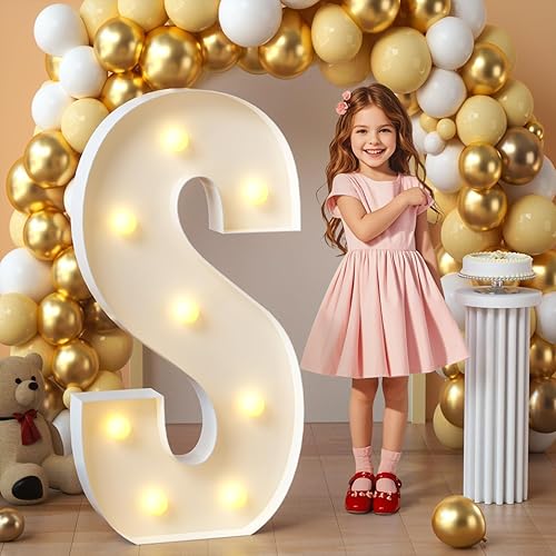 Vista 41 de imprsv Letras de marquesina iluminadas, letras de mosaico de 1.2 m con luz para decoración de baby shower, graduación, gran J para decoraciones
