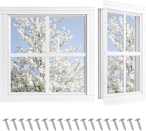 Shed Windows 2 Pack, Chicken Coop Windows 12 x 12 with Tempered Glass Shed Windows 2 Pack, Chicken Coop Windows 12 x 12 with Tempered Glass