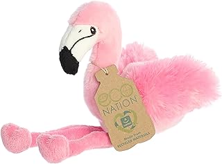 Aurora® Responsibly Made Eco Nation™ Eco Softies™ Flamingo Stuffed Animal - Ideal for Playtime Adventures - Perfect for Birthdays or Just Because - Pink 8 Inches