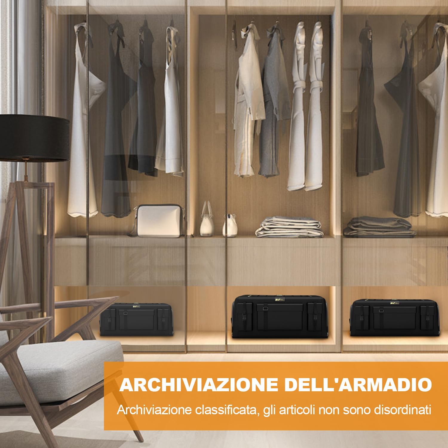 Ergocar Organizzatore per Auto Oxford Bagagliaio Multifunzionale Auto Organizer con Multi Tasca Organizzatore di Immagazzinaggio per SUV/Auto/Camion (Nero, 70L con Tasche Laterali)
