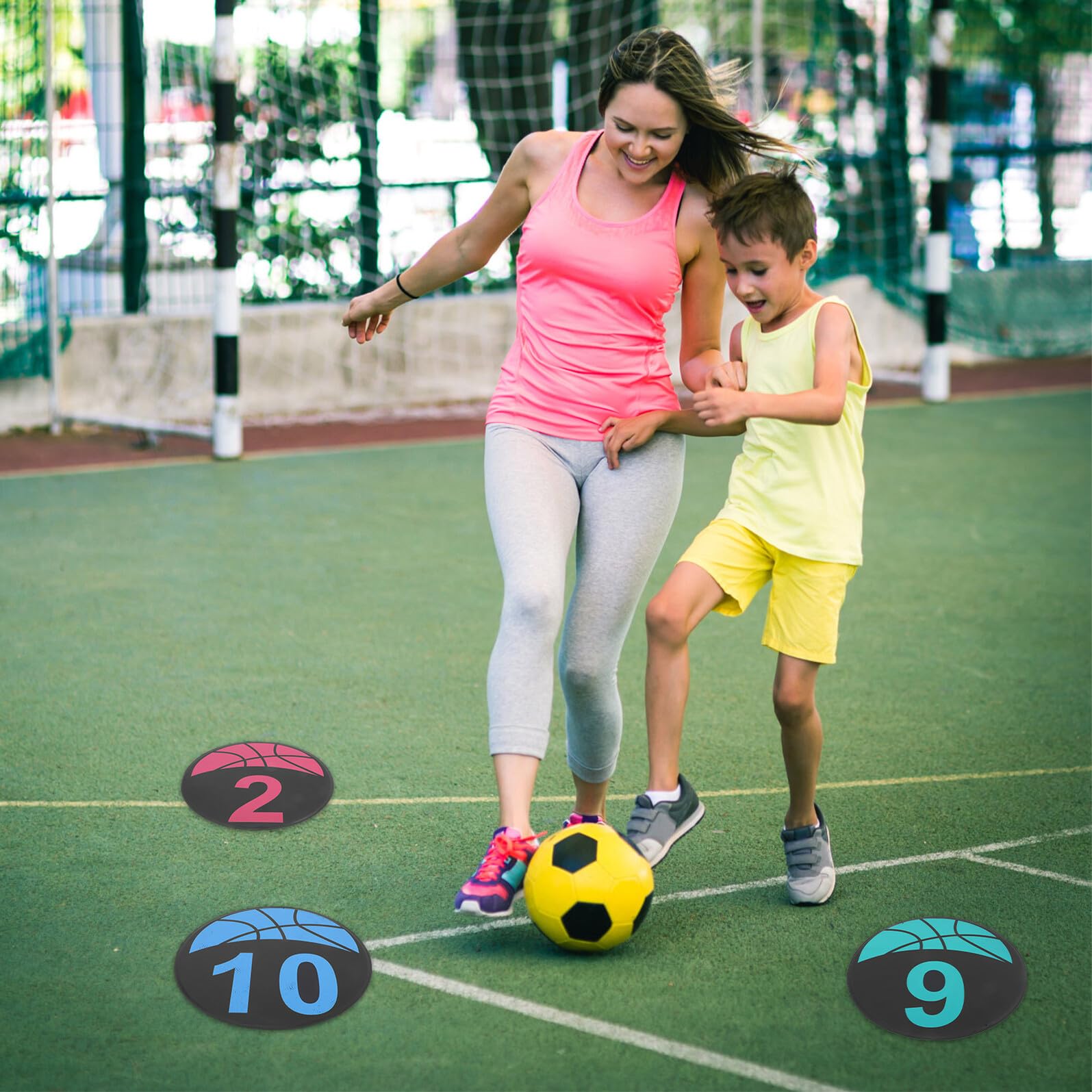 10 Stück Fußball Markierungsscheiben Rund aus TPE Leicht und Praktisch für Fußballtraining und Spielfeldmarkierung Sichtbar und Robust für Trainer und Kinder