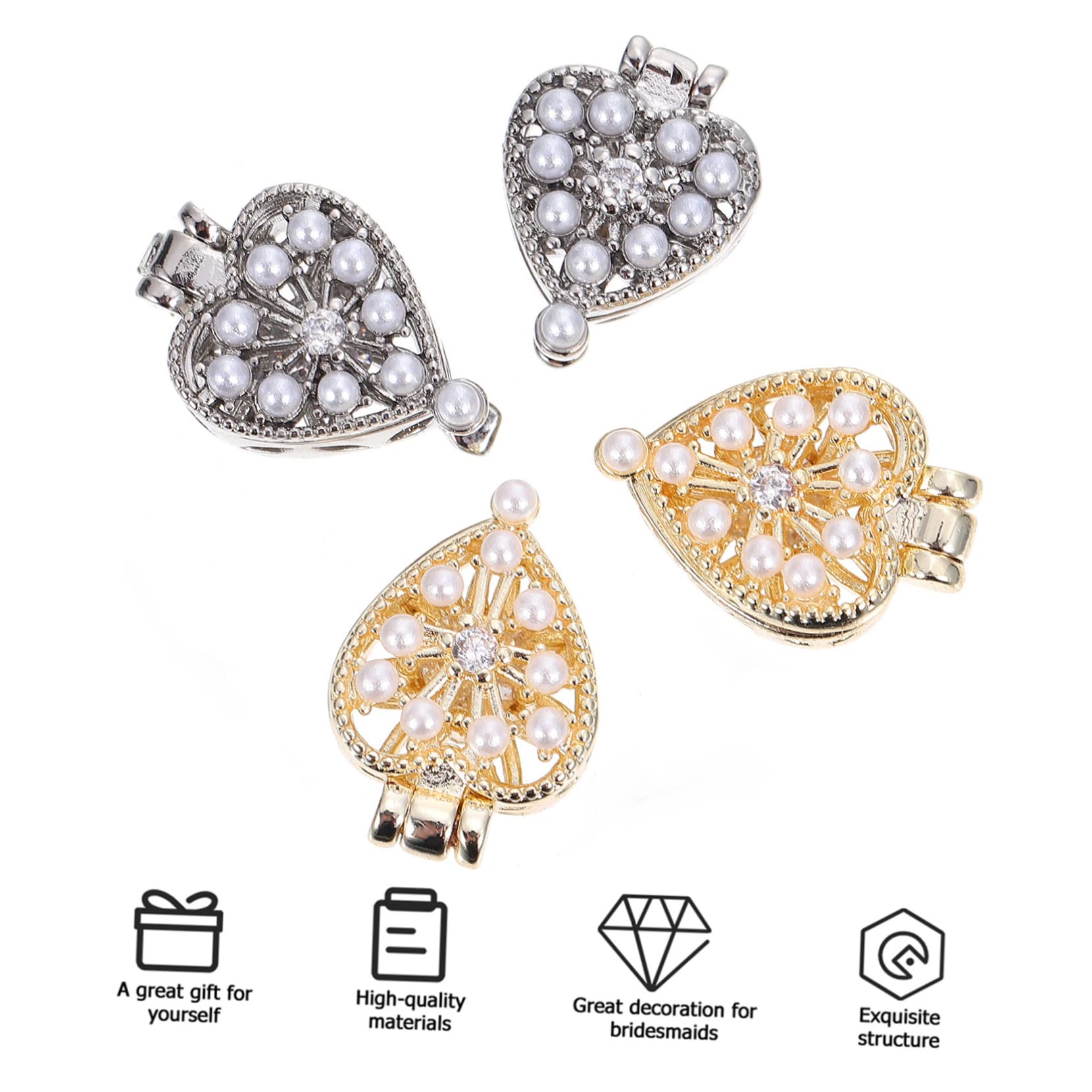 4 Pezzi Trapano per Unghie Strass per Unghie Decorazione a Cuore Strass a Cuore Nail Art Cristalli Pietre per Unghie Accessori per Donne Borchie per Nail Art Scatola a cu