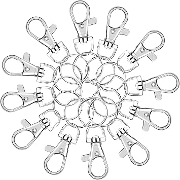 SANNIX 60pcs Keyrings Key Chain Clip Hooks Swivel Clasps Lanyard Snap Hooks with Split Key Rings, Keychain Hooks for Hanging Crafts Jewellery Making