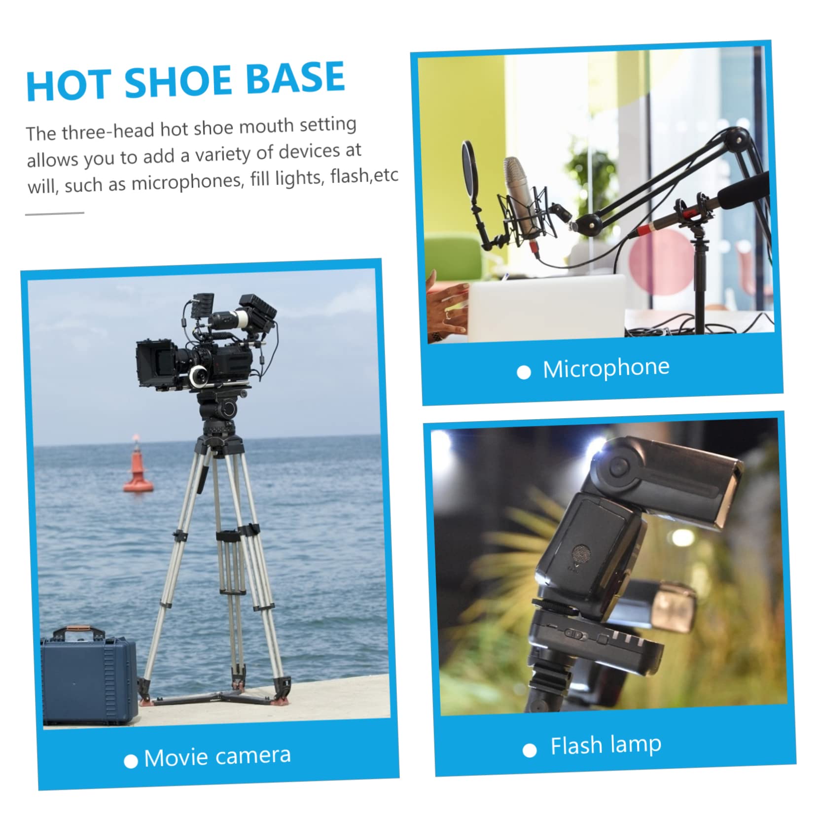 TEHAUX Djustable Hot Shoe Mount for Camera Tripod Screw Adapter Flash Holder Stand for DSLR
