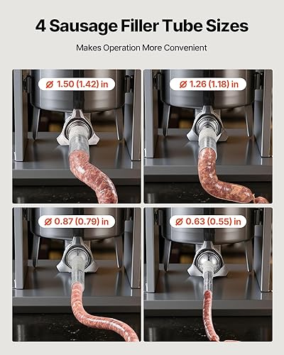 Miniatura 74 de VEVOR Relleno de salchichas, capacidad de 22 libras/10 L, relleno eléctrico de salchichas de acero inoxidable 304, relleno eléctrico vertical