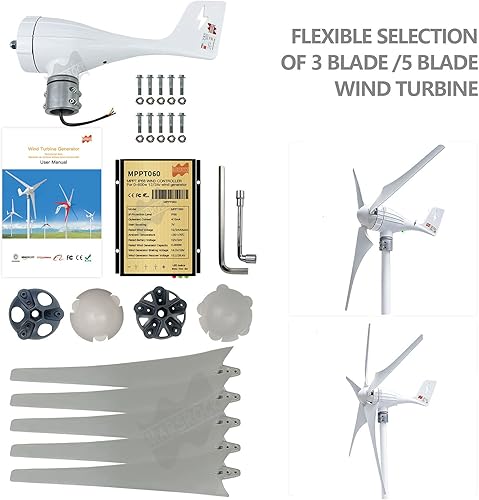 Miniatura 8 de Mars Rock Kit de tornillos y tuercas para turbina eólica pequeña, 3 paletas, kit de tornillos y tuercas para generación de turbinas eólicas