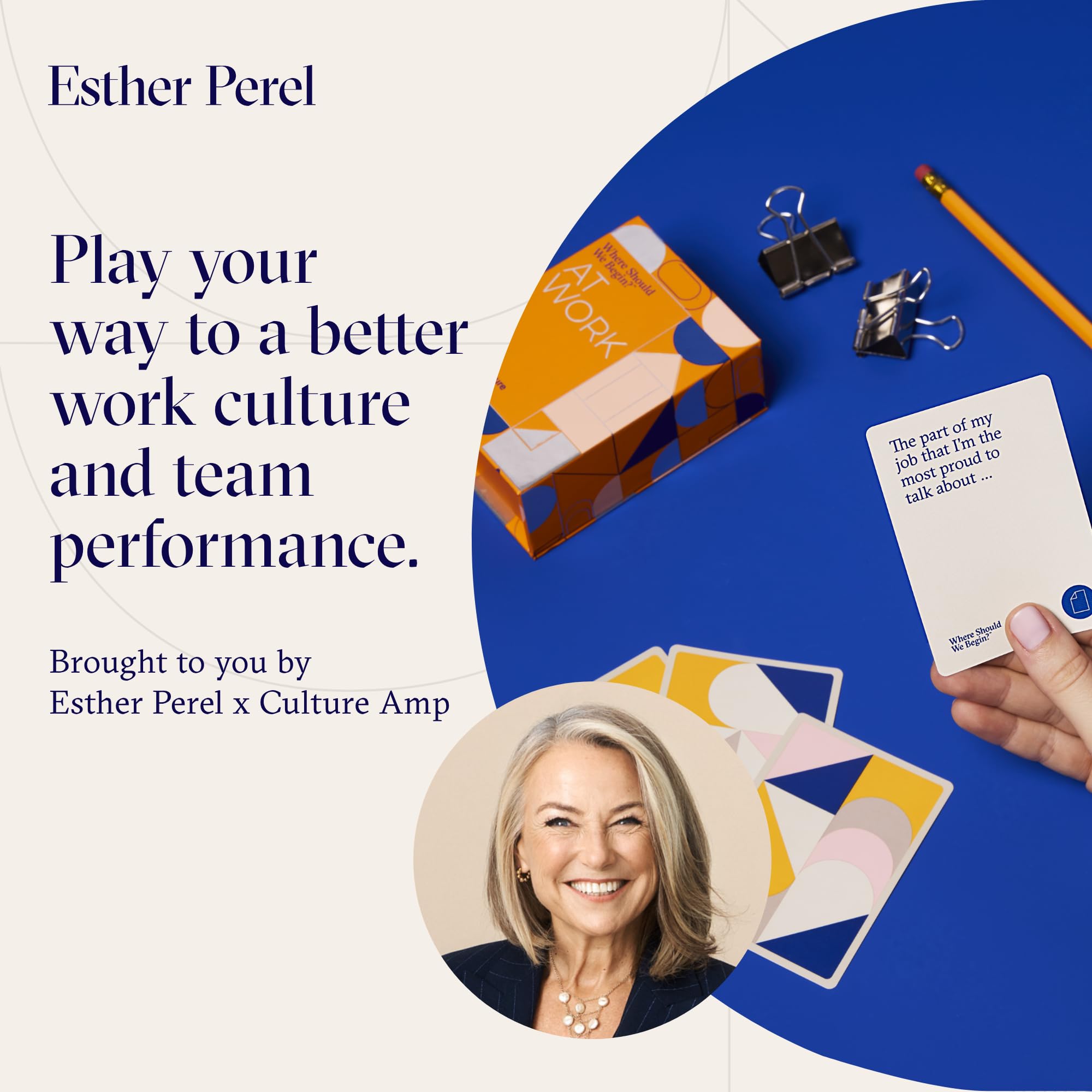 ESTHER PEREL Wo sollen wir anfangen? bei der Arbeit, unterstützt von Culture Amp Science | Office Games & Team Building Games for Work, 100 Talking Point Cards to Build Trust & Connection, Transform Your Work Culture