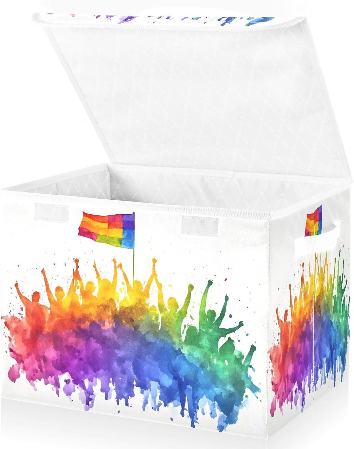 Celebration Parades Storage Box with Lid and Handles Large Collapsible Fabric Storage Basket Shelf Closet Organizer Bin Holiday Gift Box for Home Bedroom Office