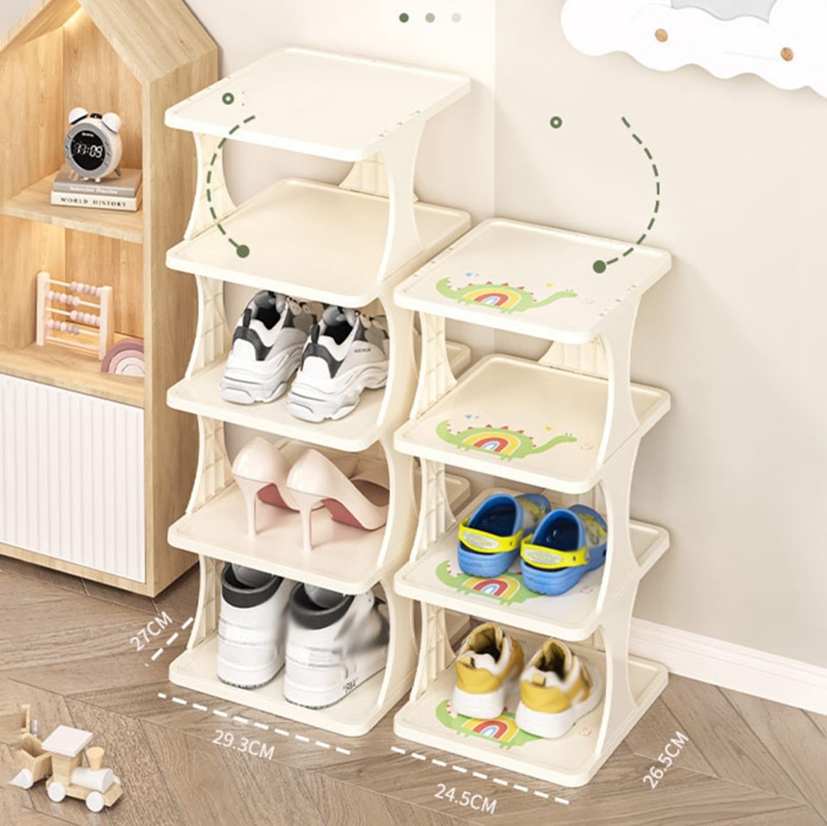 Amazon｜シューズラック 子供用 スリム 下駄箱 可愛い キッズ用