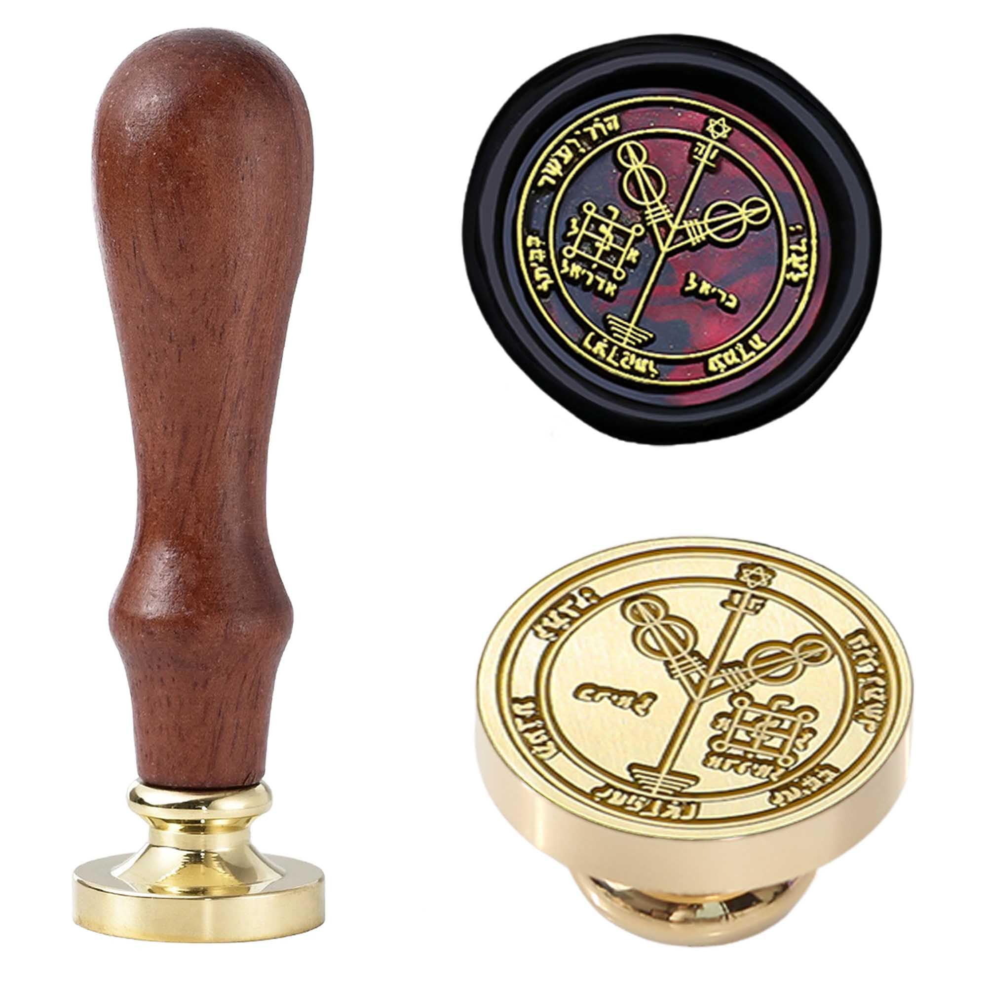 The Fourth Pentacle of Jupiter Wax Seal Stamp, A 0.98 Inch (25mm) Removable Sealed Stamp for Making Wealth Charms Stamp, Handmade DIY, Ornaments and