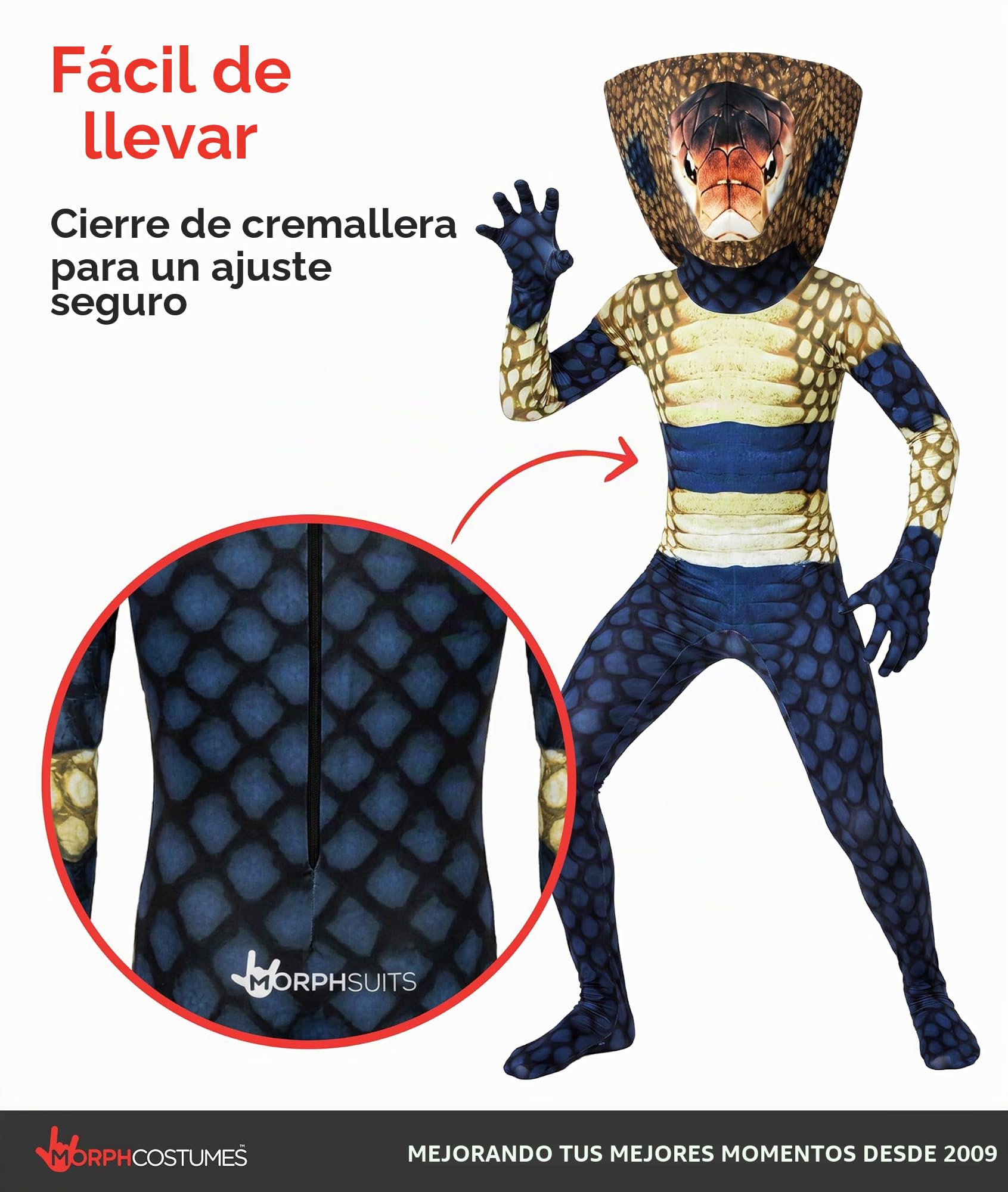 Morphsuits Disfraz Serpiente Niño, Disfraz Cobra Halloween Niño