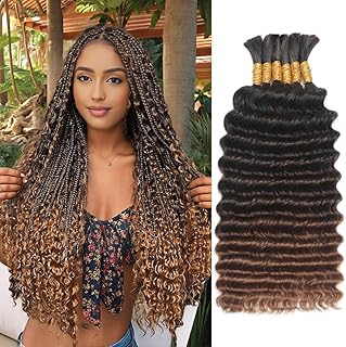 Boho Hair for Braiding 6 Bundles/Pack Ombre Braiding Hair 150g 20 Inch Deep Wave