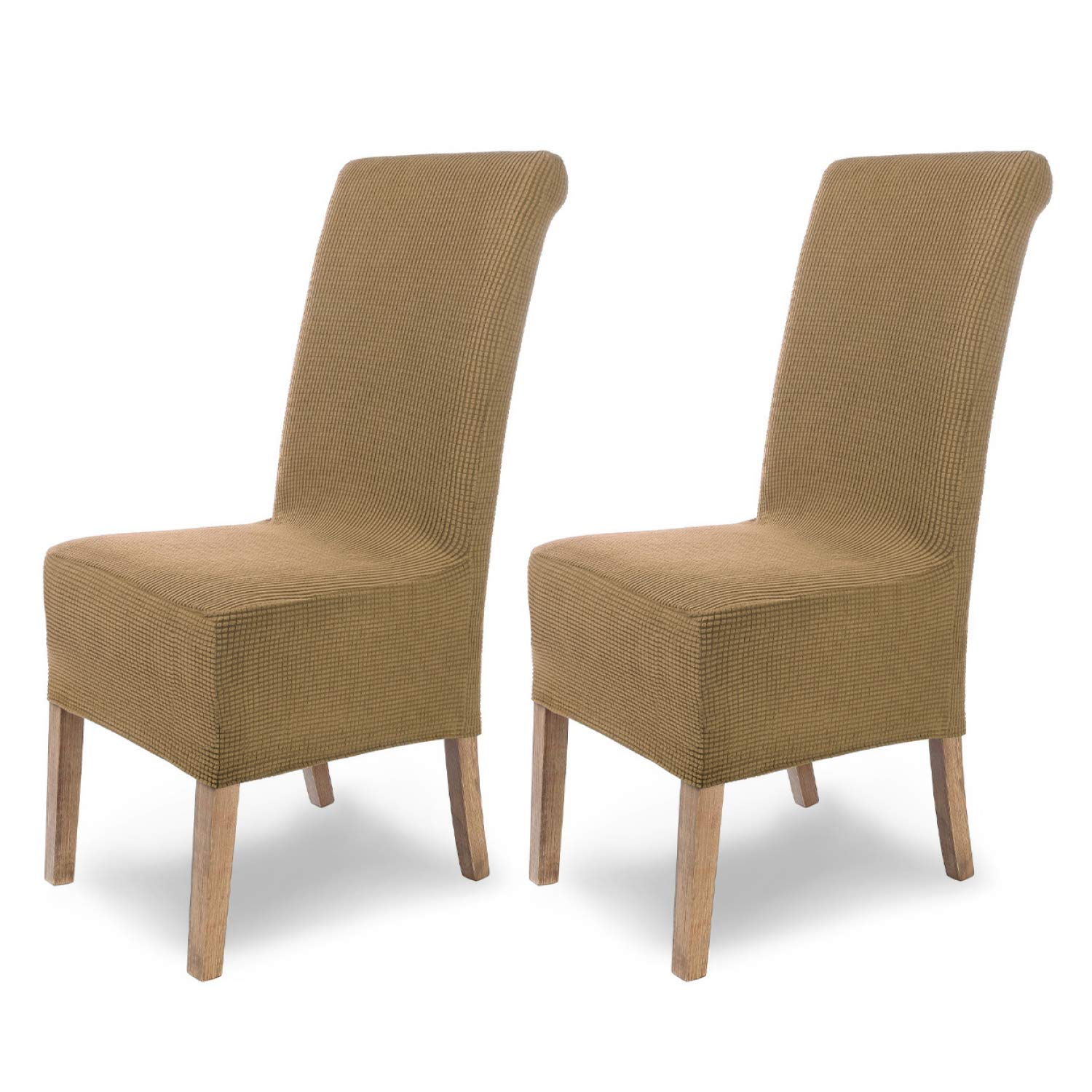 Housses De Chaise Élastiques SCHEFFLER 'Marie' - Lot De 2 - Marron - Protection Anti-Taches