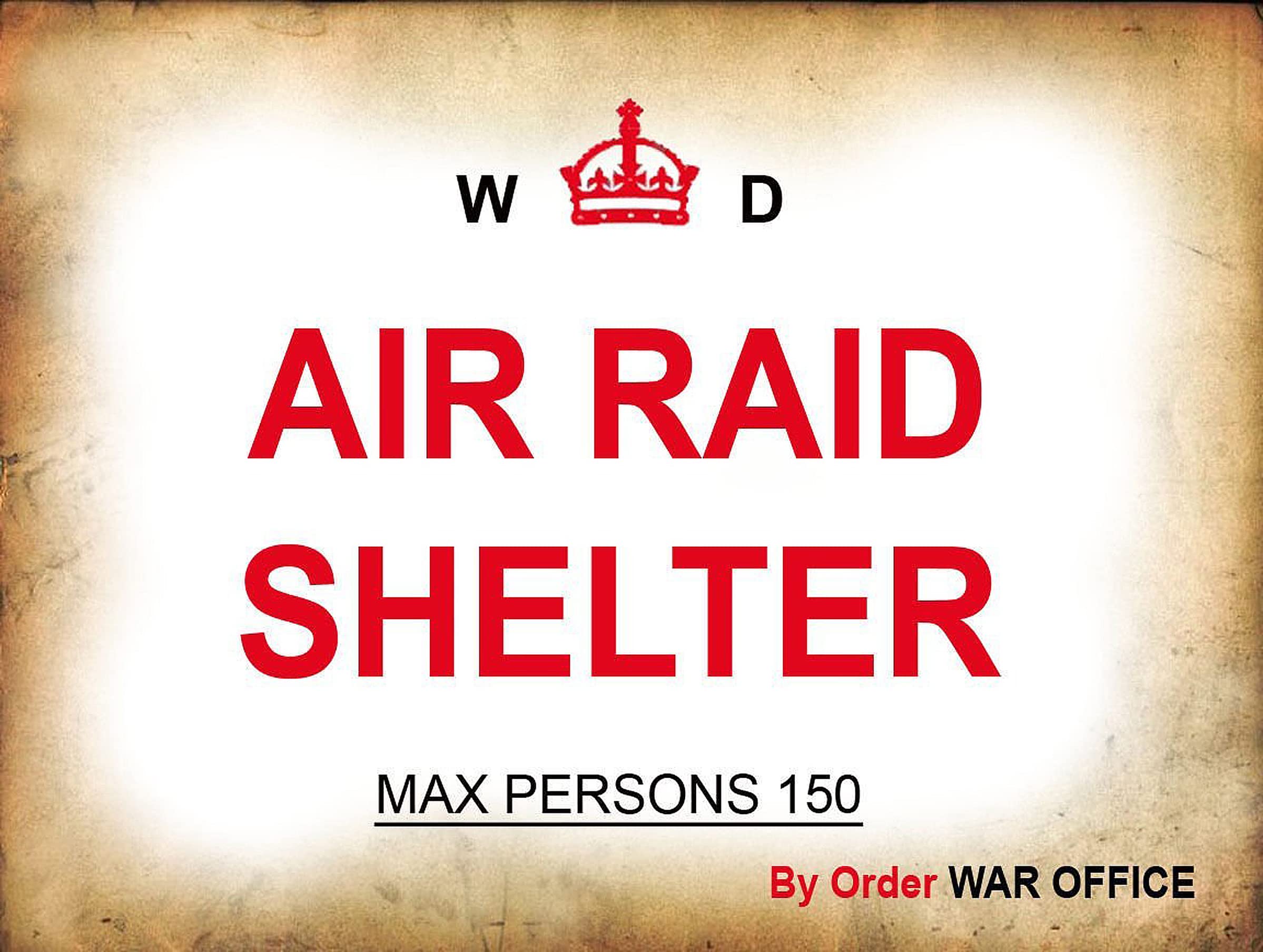Shawprint Limited Mixed Colours Air Raid Shelter Retro Metal Tin Wall Plaque Sign Novelty Gift Home Bar Shed Man Cave (150Mm X 200Mm (6" X 8")