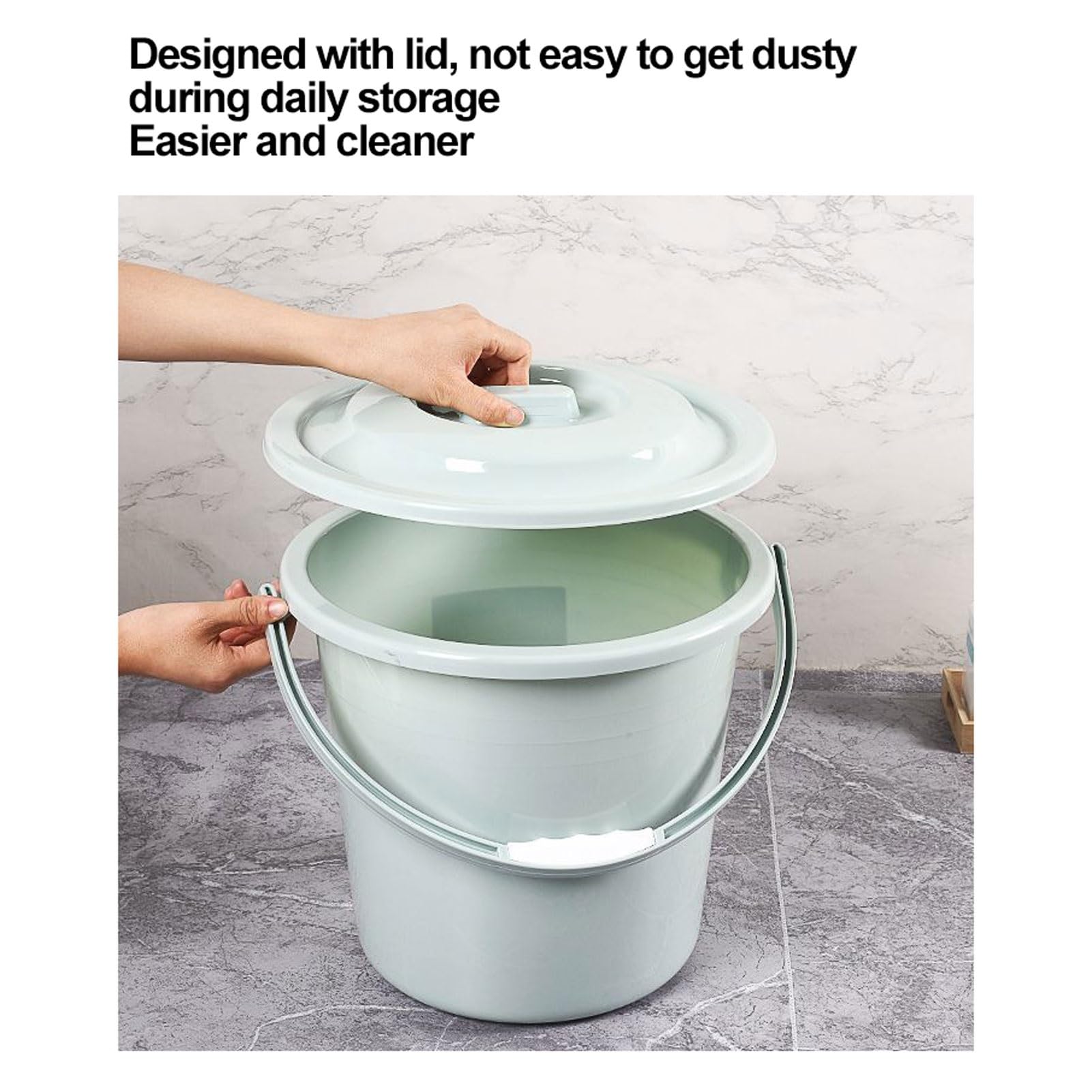 Wiadro na mocz z pokrywką, spluwaczka komora wielokrotnego użytku przenośny pisuar do toalety z uchwytem dla kobiet w ciąży starszych dzieci,Nocnik(Blue,L)