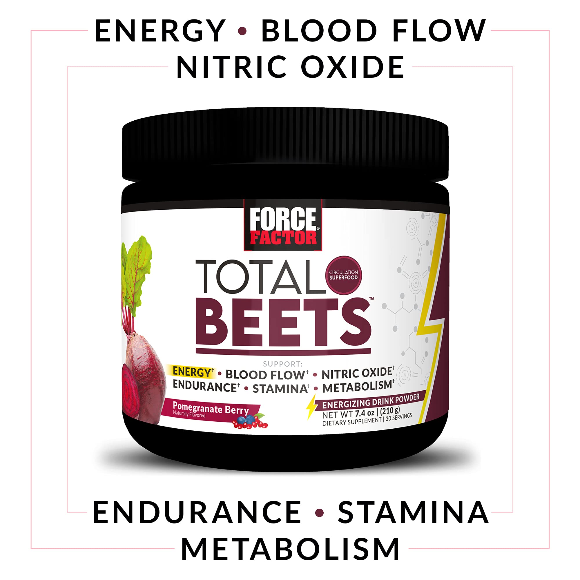 Total Beets Energy Drink Mix, Superfood Beet Root Powder with Nitrates