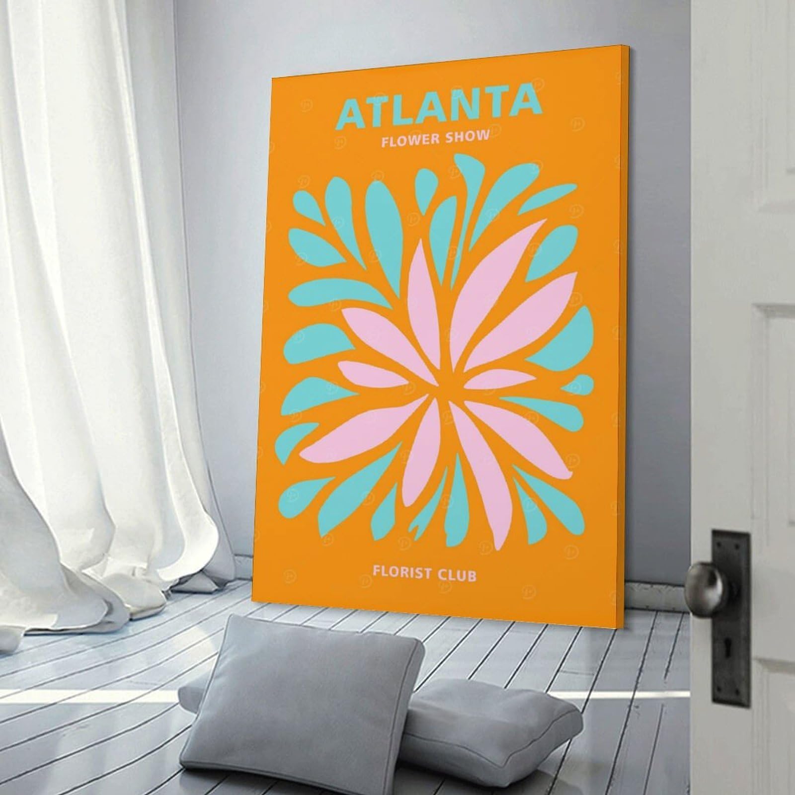 Junmoney Frame-Style-7 Canvas Wall Picture Atlanta Florist Club, 20X30inch(50X75cm), For Gallery Wall Decor And Room Displays, Decorative Artwork With Flexible Styling
