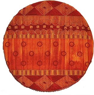 CASA TESSILE Sequoia Cuscino coprisedia Rotondo con Fascia - Arancio