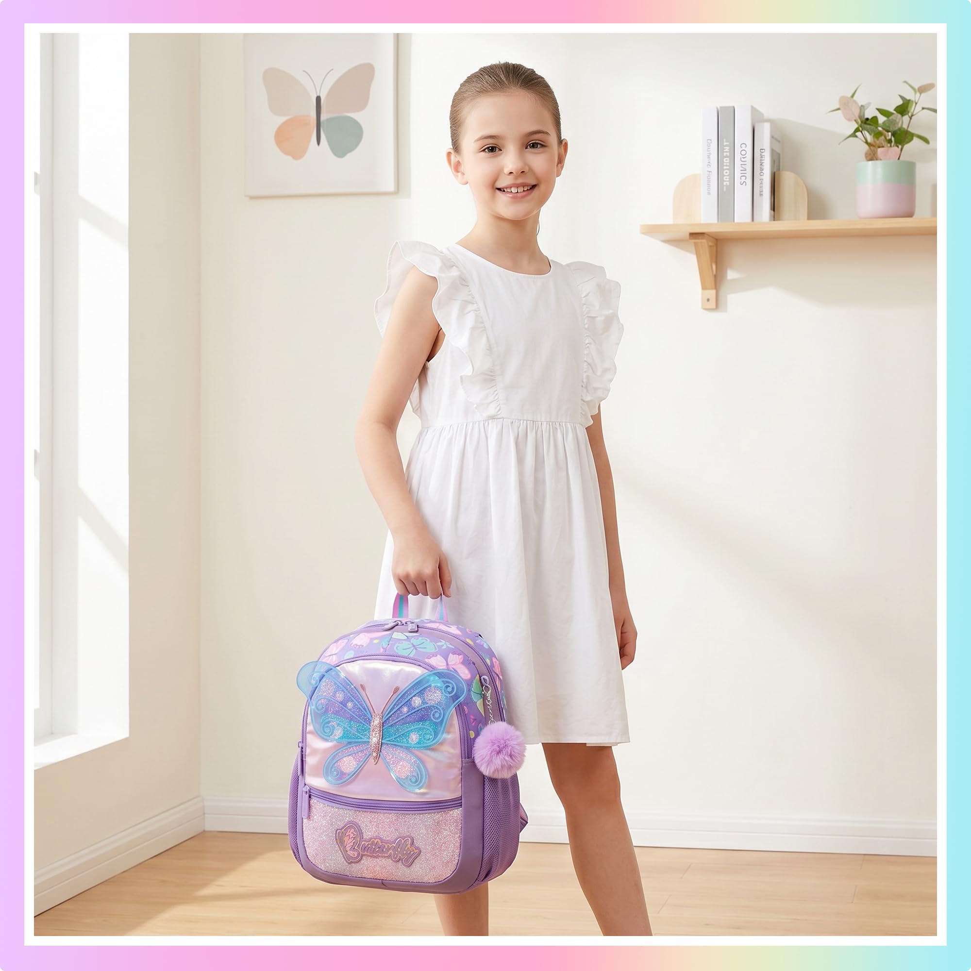 HTgroce Cartable Fille Maternelle,Sac à Dos pour Enfant Fille PS école Ado Maternelle Cartables Scolaires
