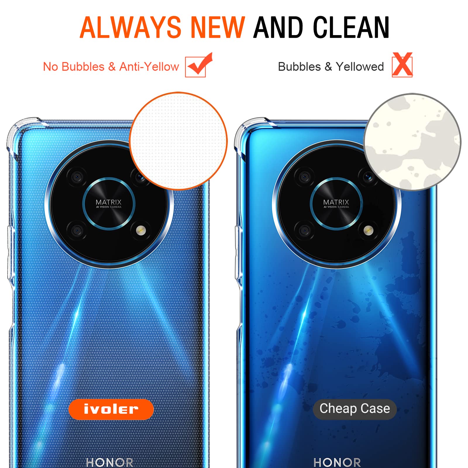 Jusy Coque Pour Honor 200 Lite 5G, Avec Anneau Rotatif à 360°, Support