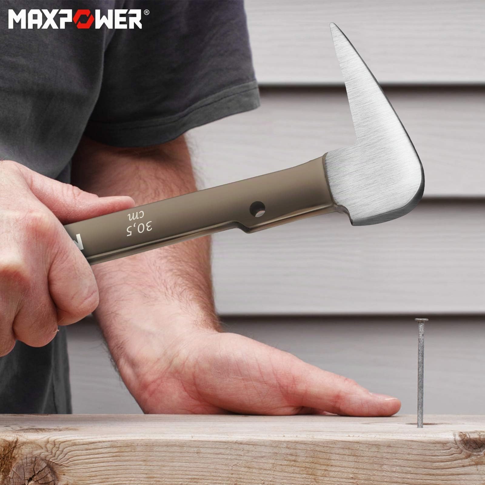 MAXPOWER Pied de Biche,Arrache Clou,2 Pièces Arrache-Clous,Petit Pied de Biche Pry Bar Set 8-Inch/21cm and 12-Inch/30cm Arache clou