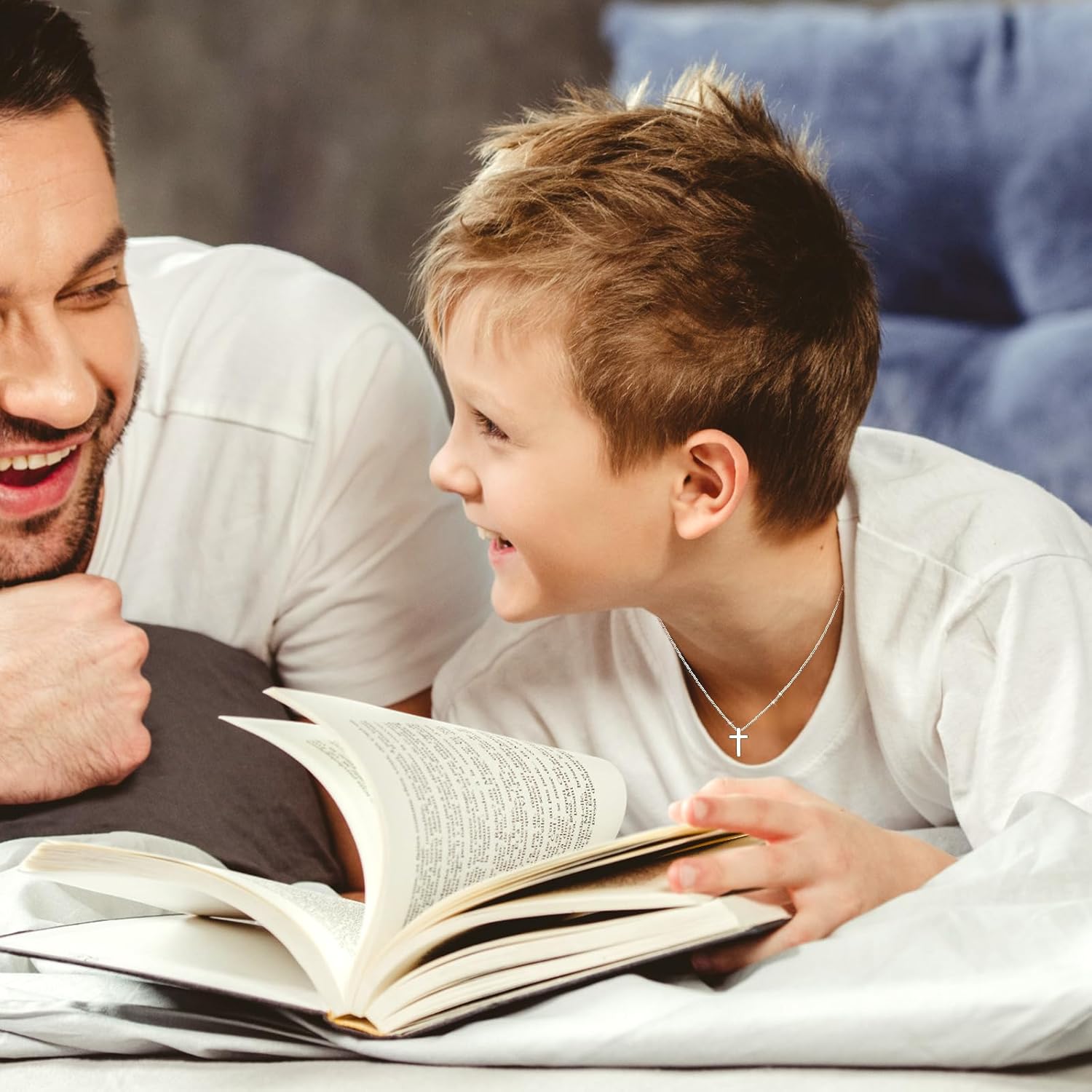 925 Sterling Silver Cross Necklace for Boys - Small Dainty Faith Cross Necklaces for Kids Pendant Jewelry Gifts for Teenage, First Communion Baptism Birthday Easter - Image 5