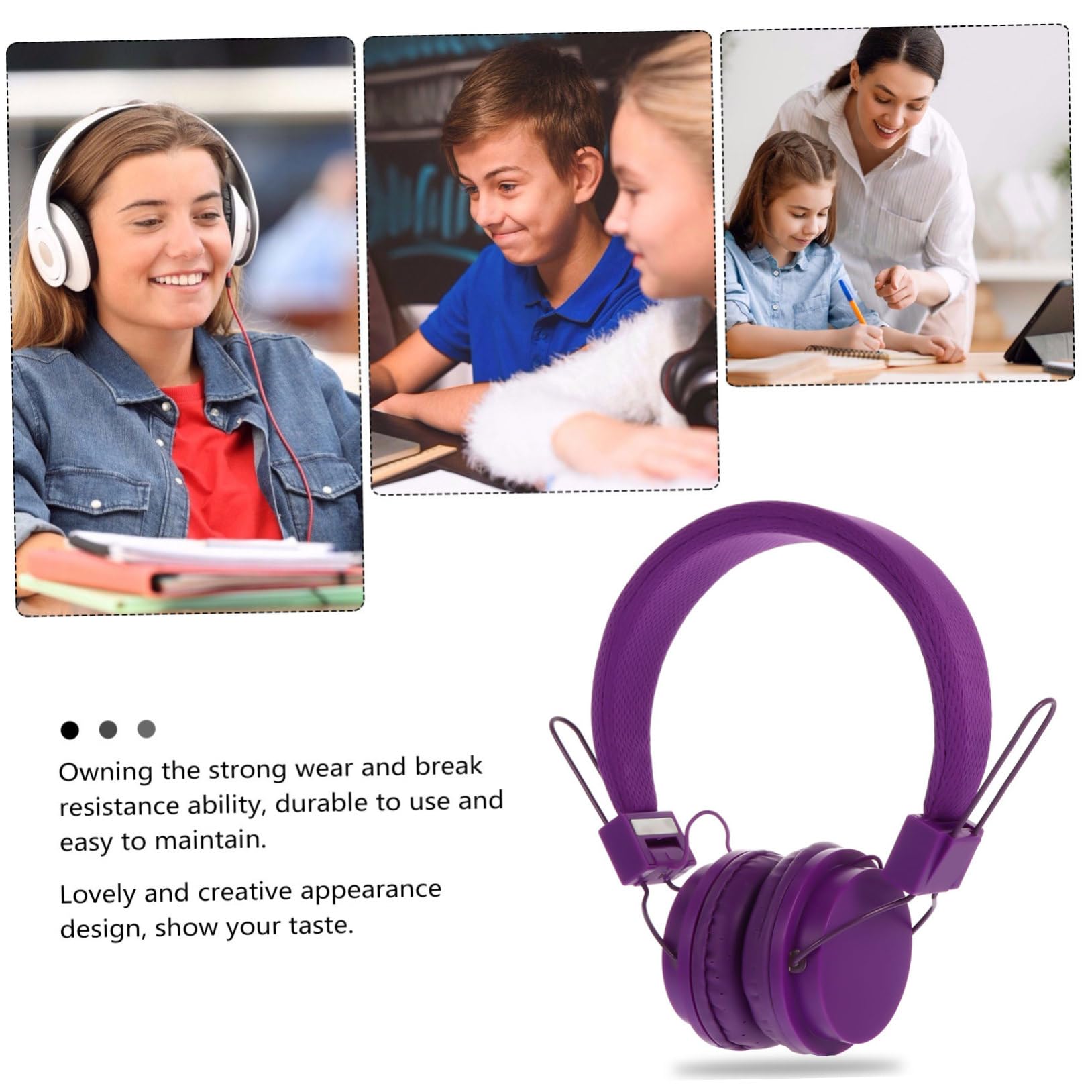 BESTonZON Cuffie Overear Filo per Gaming Cuffie Over-ear Cablate Stereo per Design Semplice e Portatile