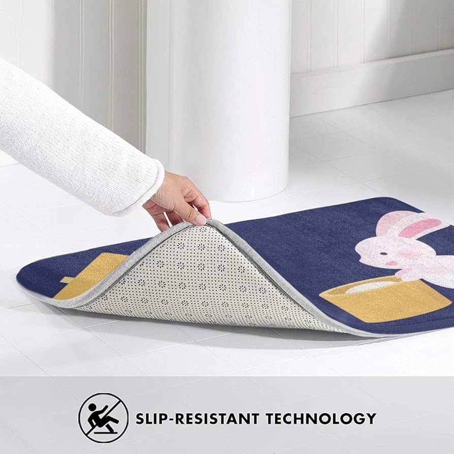 玄関マット バスマット 可愛い 兎 動物柄 ドアマット40×60 Amazon｜バスマット 玄関マット お風呂マット ウサギ 餅 月見
