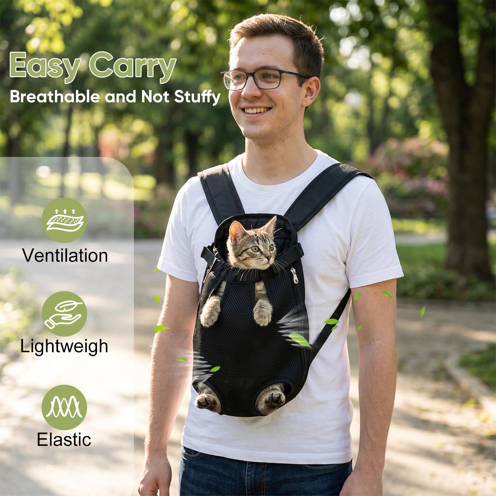 nulala Verbessert Hunderucksack bis 7kg, Atmungsaktiver Haustier Rucksack mit Gepolsterte Schultergurte, Camping und Reisen, Schultertasche für kleine und mittelgroße Hunde, Katzen, Kaninchen
