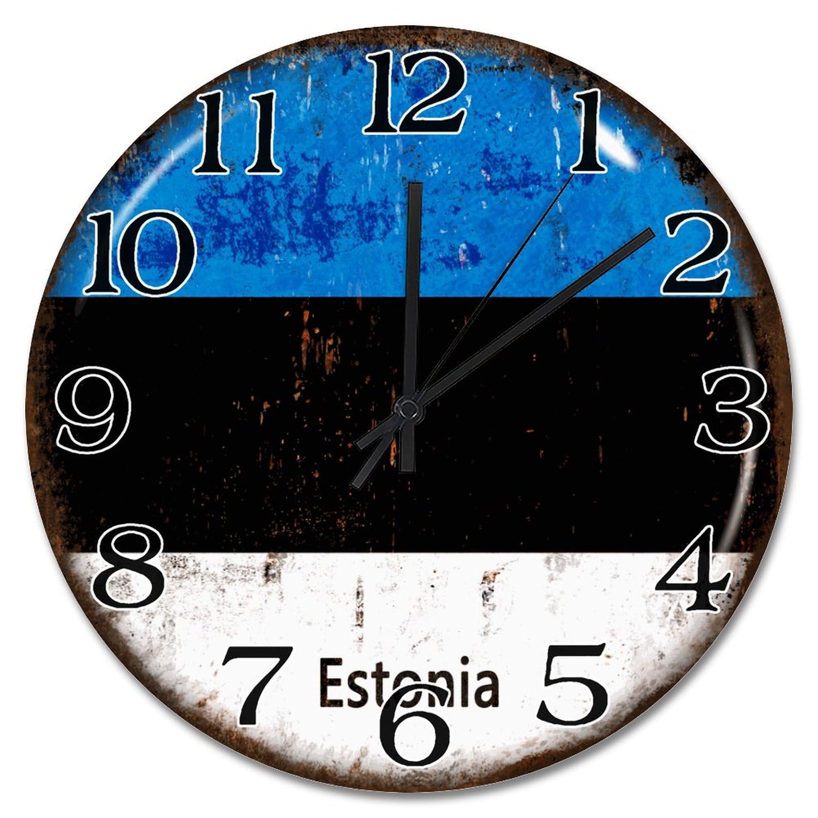 Horloge murale drapeau de l'Estonie cadeau idéal pour décoration de bureau