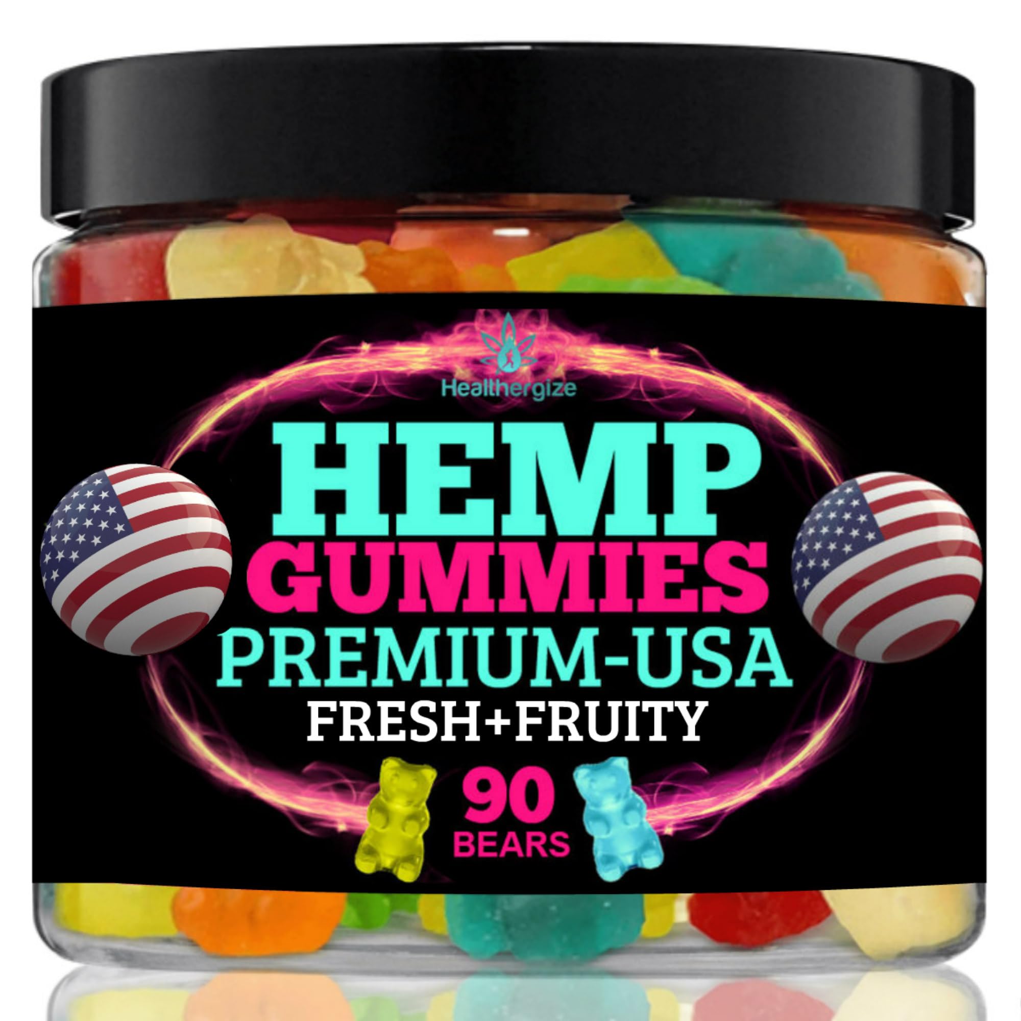 Hemp Gummies for Relaxation and Rest-Natural Hemp Oil Gummies, Fresh Fruity Flavors Tasty Relief-Made in USA-High Potency Gummy Edibles-Extra Strength 90 Bears