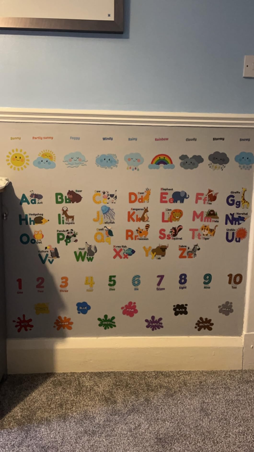 DECOWALL DSL-8070 Kids Wall Stickers Alphabet Numbers Weather Color ...