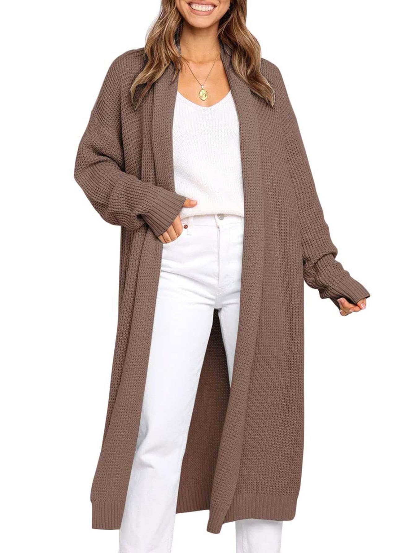 Long Cardigan Sweaters for Women Fall Trendy Oversized Open Front Winter Coat