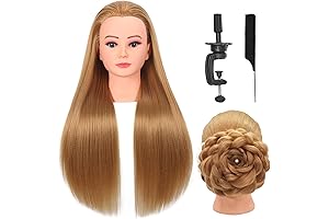 Professional Hairdresser Mannequin Head with Realistic Hair