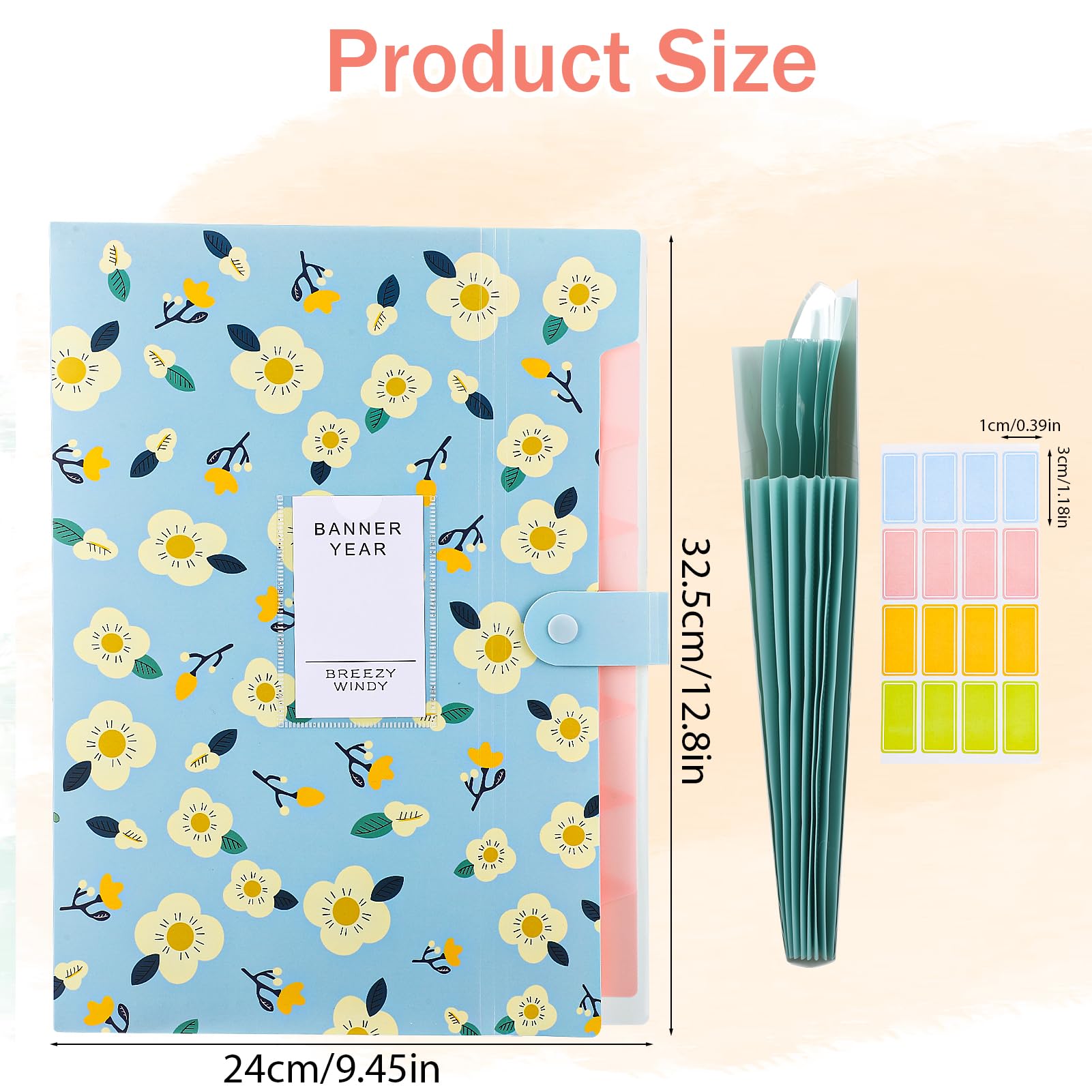 Candcamp 2 Pack A4 Expanding File Folders, Plastic Document Organizer with Snap Button - Image 2