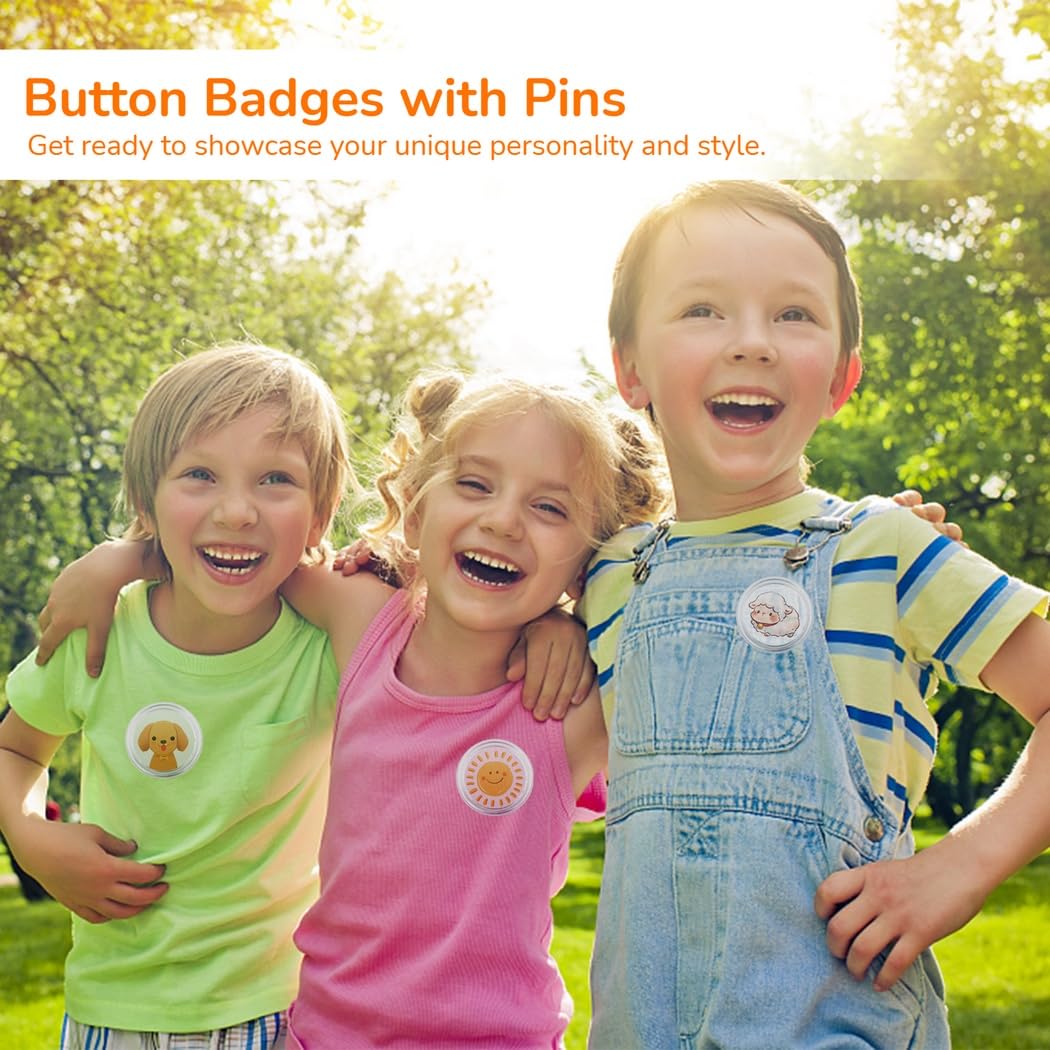 25 Stk. Button-Badges mit Pins, klare 2,8-Zoll Button-Badges aus Acryl, Acryl-Badge-Maker für Bastelzubehör, leeres Bild-Button-Badges-Set, runde Foto-Buttons für DIY-Projekte