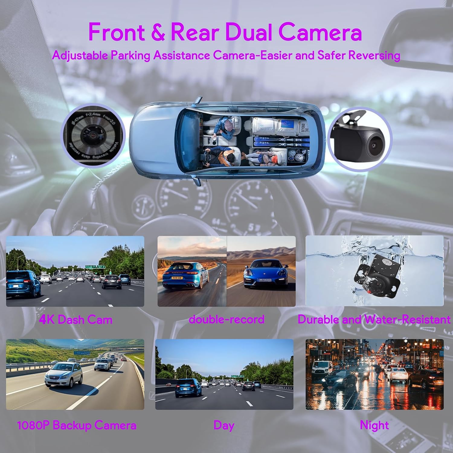 NUOTIAN Carplay Android Auto Wireless, 9" schermo per auto, Telecamera di Retromarcia 1080P, GPS, Ricevitori Audio per Auto, Mirror Link, Controllo Vocale, FM/Bluetooth 5.3, Con Scheda 64GB,4K