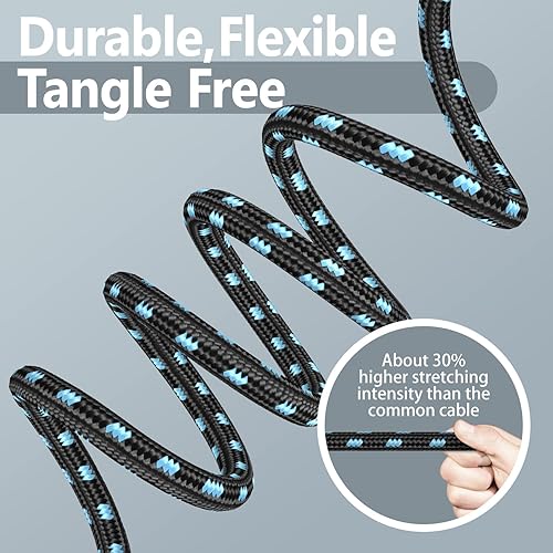 Miniatura 4 de Cable de instrumento profesional de 20 pies, cable AMP de guitarra eléctrica, versión actualizada, ángulo recto a recto (negro)