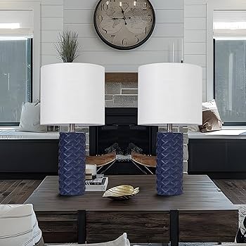 HGNPJC Navy Ceramic Table Lamp 20