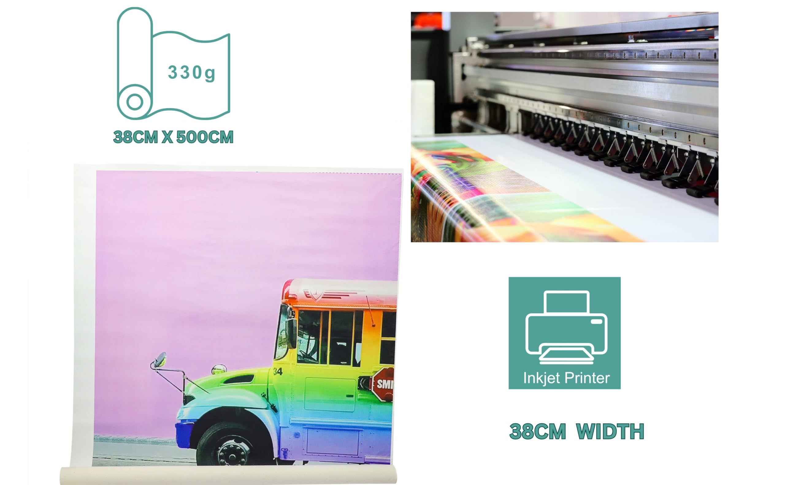EXERZ Cotton Canvas Roll 38cm X 5M, 330gsm - Acrylic Painting, Oil Painting, Inkjet Printing (Cotton 38CM x 5M) - Image 2