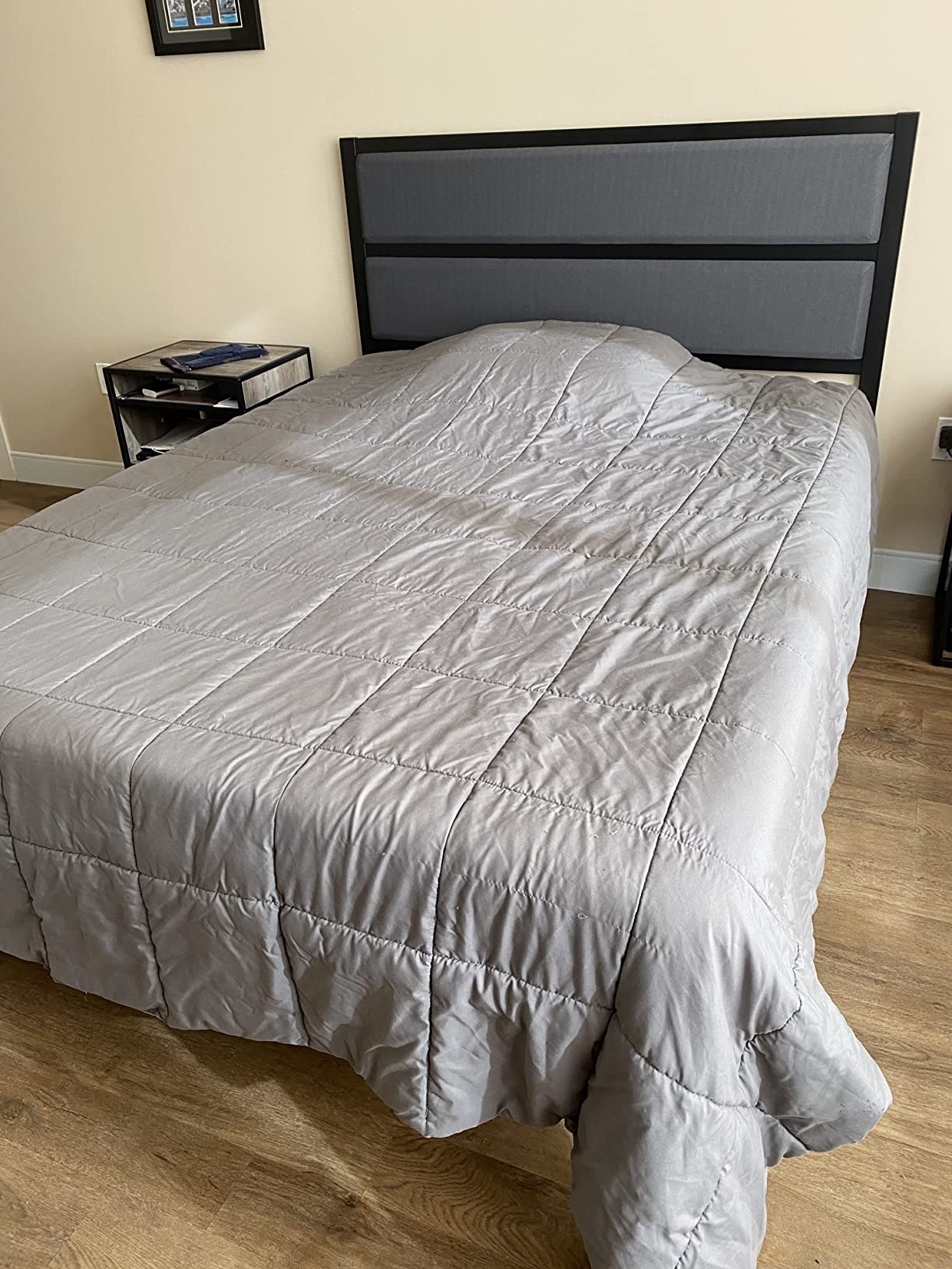 14/mo Finance Zinus Barbara Button Tufted Grey Upholstered Metal