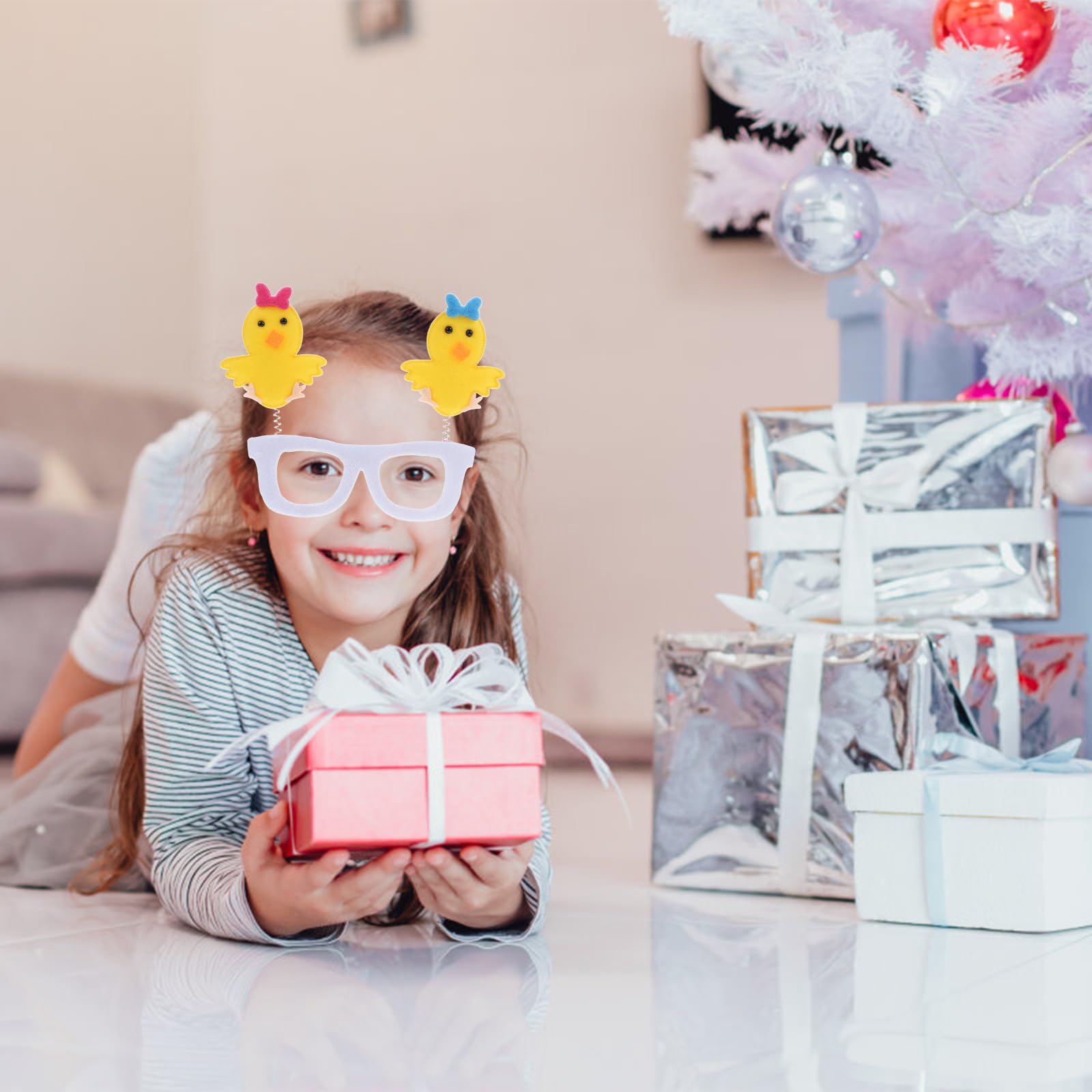 LUOZZY 3 Pcs Easter Chick Glasses Funny Party Eyewear for Adults Photo Booth Props Cartoon Festival Accessories Creative Costume Decorations