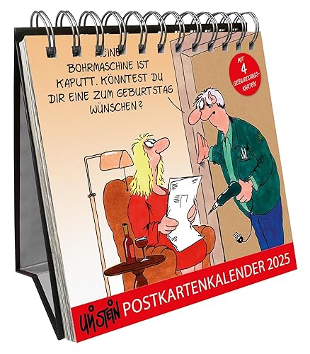 Uli Stein Postkartenkalender 2025: Tischkalender mit Spiralbindung und 53 Postkarten zum Heraustrennen und Versenden (Uli Stein Kalender 2025)