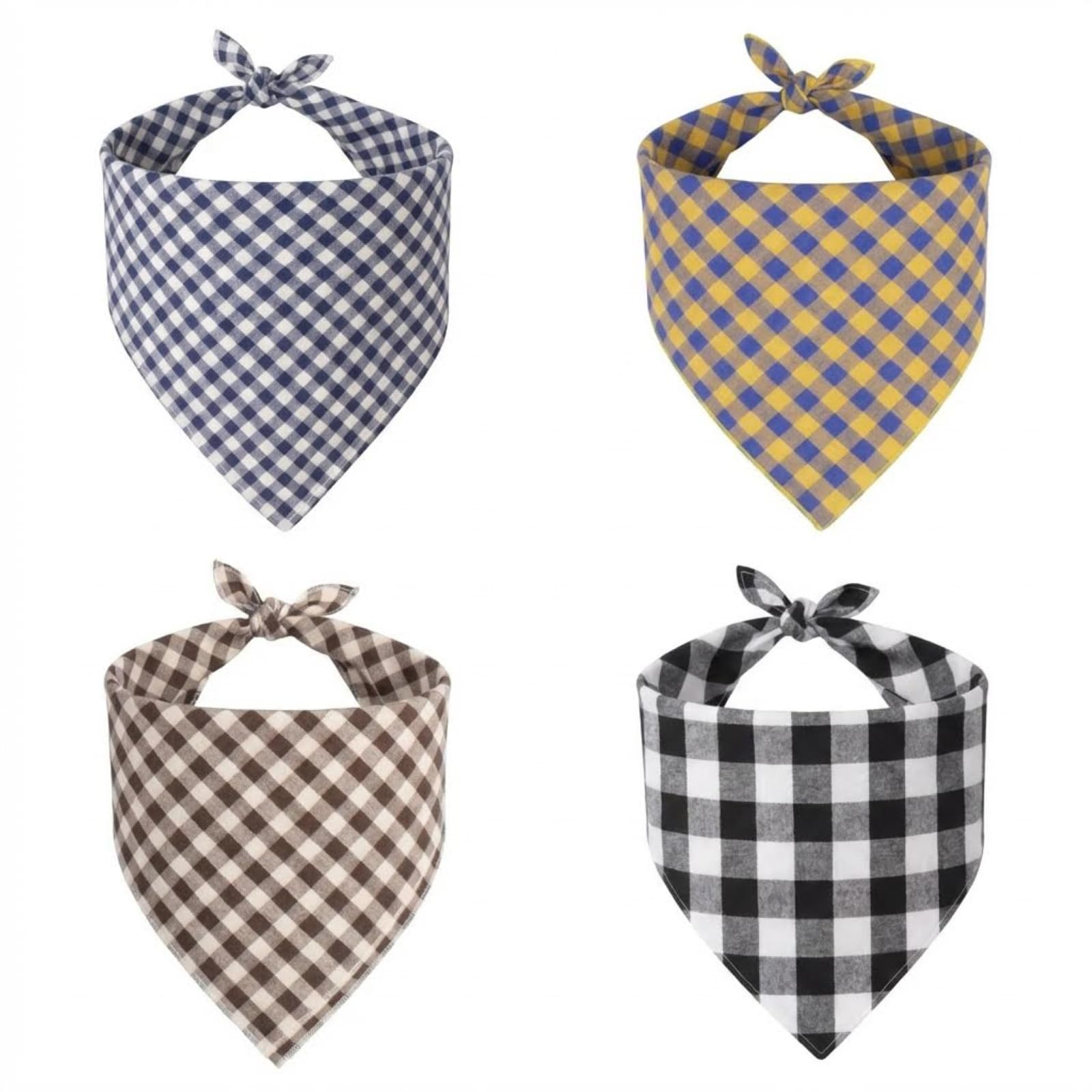 Dog Bandanas 1 Pack; Cotton Linen Blue Bandana Plaid for Large Dogs; Soft Breathable Dog Accessories; Classic Dog Apparel & Accessories — view 6
