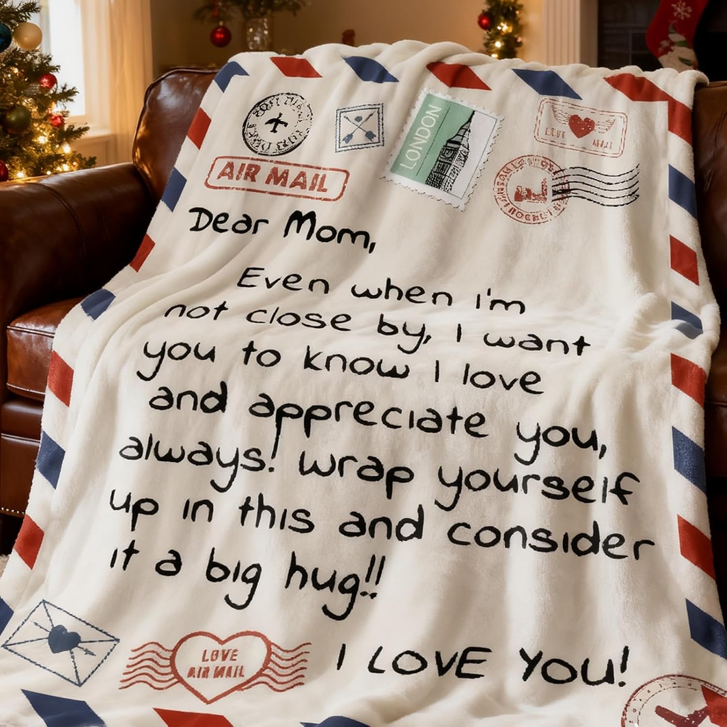 Gifts for Mom Christmas, Throw Blankets Anniversary Birthday Gift for Mom from Daughter Son,Soft Flannel Throw Blankets for Mother's Day
