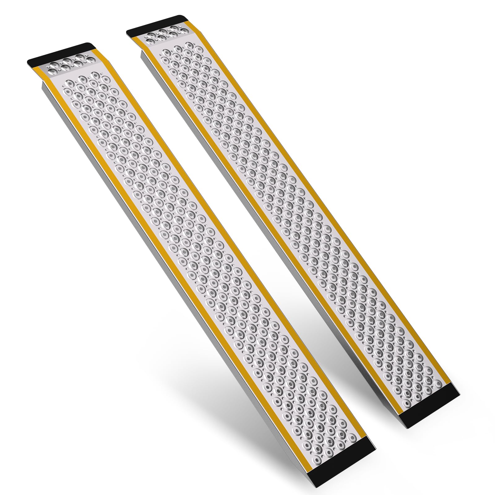 Aluminiowa rampa do szopy, 2 sztuki, 57" solidna antypoślizgowa rampa załadunkowa do kosiarki samojezdnej, długa rampa do szopy, lekkie rampy do motocykli, kosiarek do trawy, pojazdów ATV, dmuchaw,