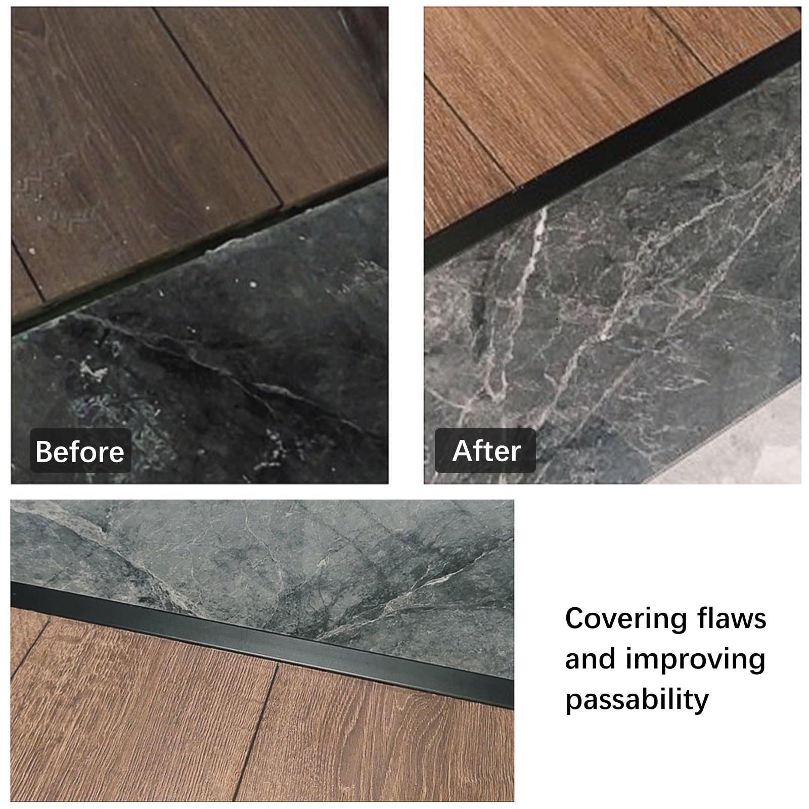 3 Tiras De Aluminio en T y Transición De Suelo, Perfil De Transición 90 cm, Perfil Forma T Universal para Uniones De Madera, Parquet, Tarima, Mármol y Azulejo, Aluminio Anodizado(Gray,90cmx4cm)